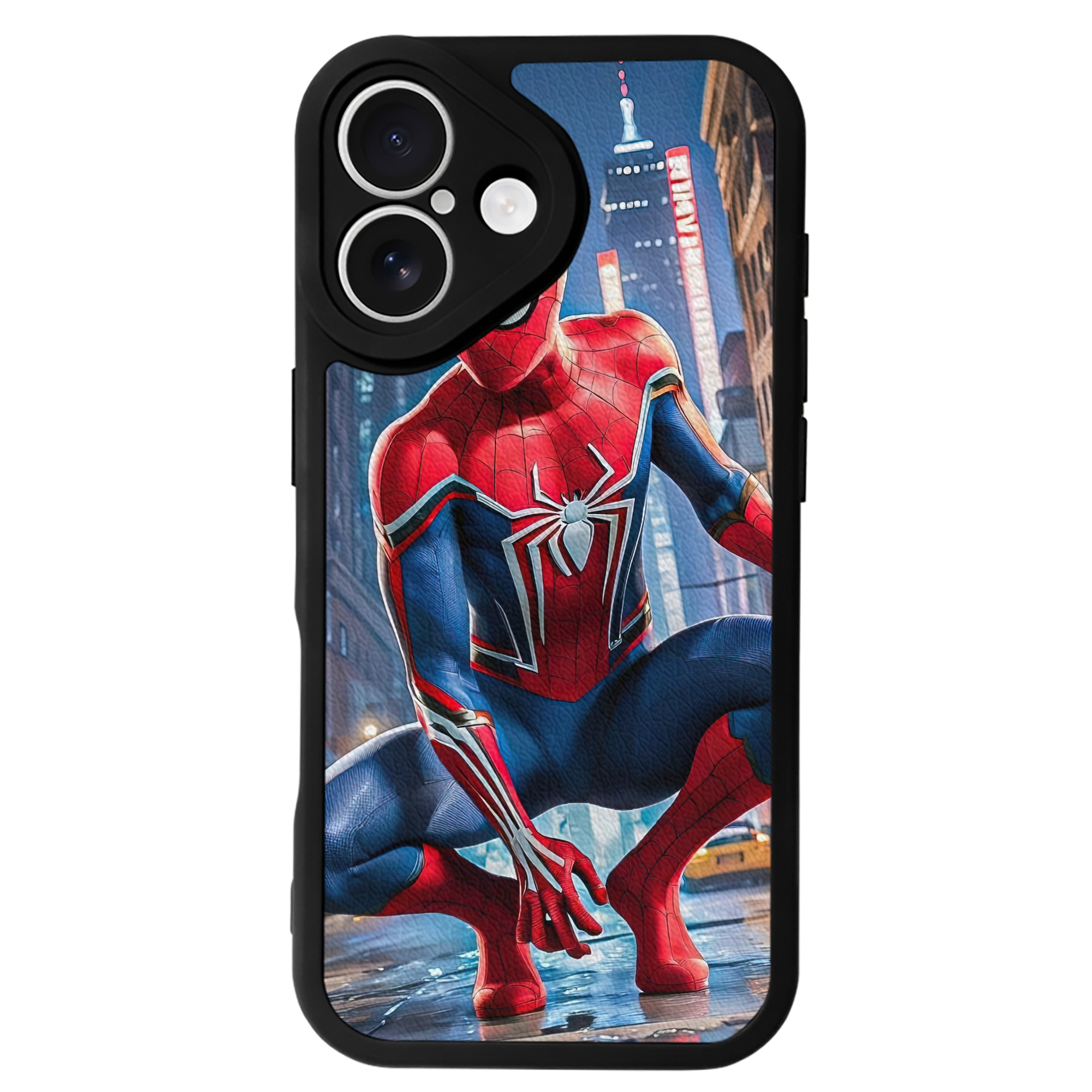 Spider Man スパイダーマン 【iPhone 16シリーズ対応】シリコンスマホケース（レザー調） 材質：シリコン